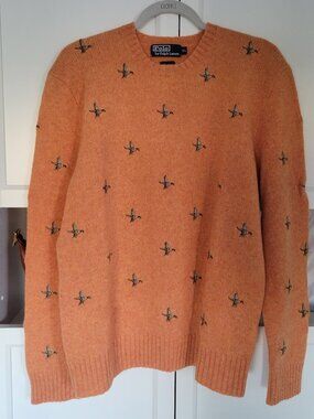 Vtg 90s  Polo Ralph Lauren Mallard Duck Wool Sweater NWOT